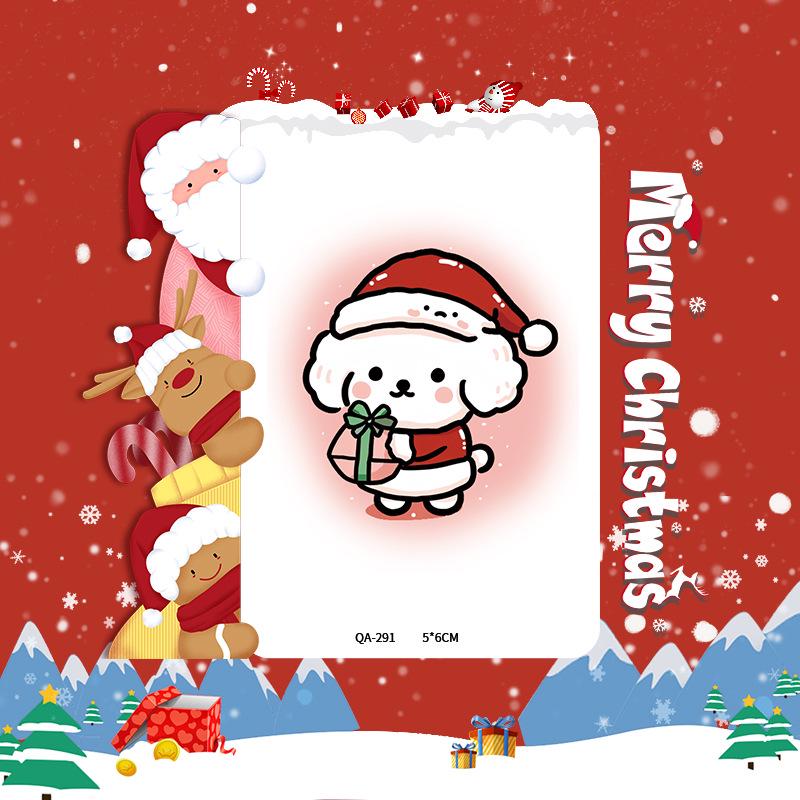 Popular Cartoon Christmas Temporary Tattoos for Kids - Cute Santa and Snowman Sticker Set