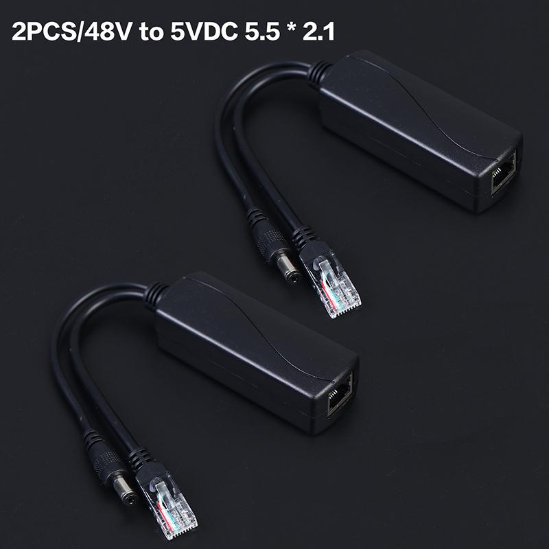 DC48V To 5V Micro USB POE Splitter POE Connectors Adapter Cable Splitter IP Camera Power Supply Module Ethernet 100M