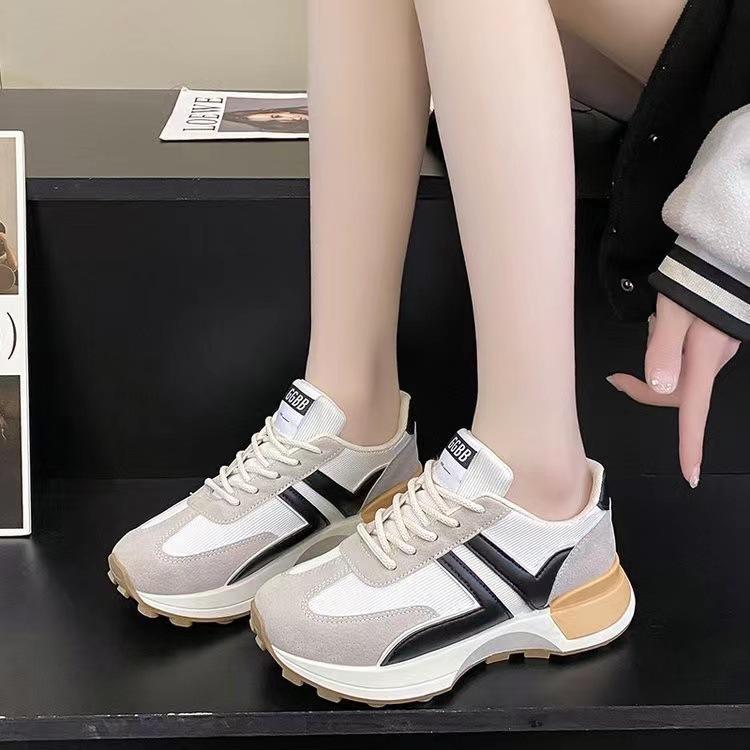 New Spring and Autumn Small Waist Waffle Forrest Gump Shoes for Women Internet Celebrity Single Casual Running Sports Shoes Dad Women Trendy Shoes