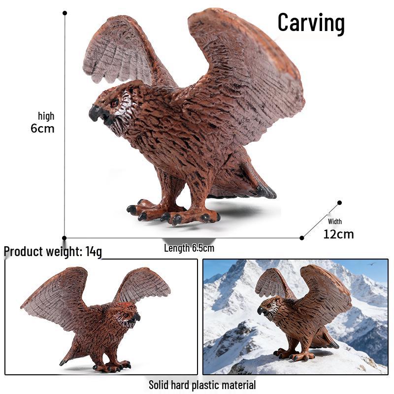 Children's Animal Simulation Toy Set: Eagle, Falcon, Secretary Bird, Owl Figurines