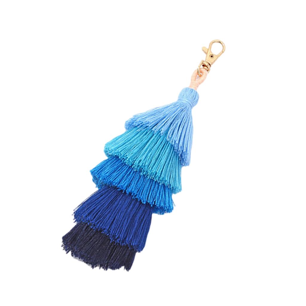 Handmade Colorful Tassels Keychain Car Keyring Holder Bag Charms Handbags Pendant for Wallet Purse Decorations Gifts