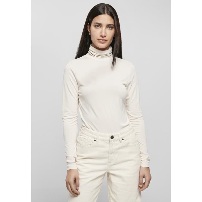 Pull Col Roulé Manches Longues Femme Urban Classics Modal - Blanc Cassé - L