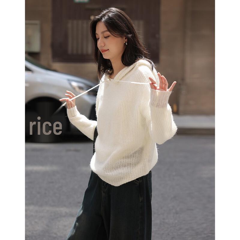 Demana Women's Hooded Knit Pullover Sweater