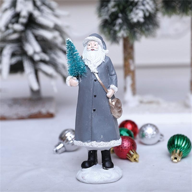Christmas Figurine Figure Decors Resin Santa Clauses Statue Christmas Decorative Figurine Table Centerpieces for Holiday