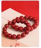 Lingxi Cinnabar Crystal Sand Bracelet with Raw Stone 