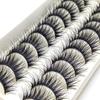 10Pairs False Eyelashes Thick Reusable Synthetic Fiber Naturals Cruelty-Free False Lashes for Daily Life