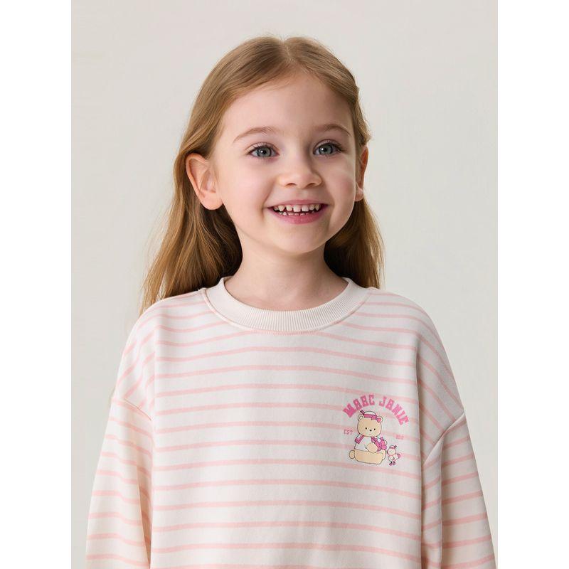 Mark Jenny Cartoon Bear Girls' Striped Sweatshirt Baby Sweatshirt 2026 Spring New Style 560073