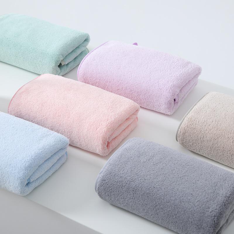

Plain Coral Fleece New Towel Bath Towel Household Adult Bathing Soft Absorbent Towel Set 70*140CM рожевий