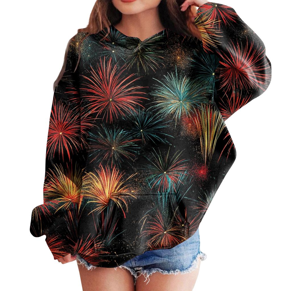 Sweatshirts For Teen Girls Hoodies Long Sleeve Drawstring Pullover Cute Oversized Hoodie Christmas Day