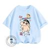 Summer Hit Crayon Shin-chan Animated Cartoon Character Print Design O-neck Soft and Comfortable Summer Kids Short-sleeved Shirt