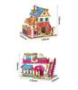 Jucării Educative pentru Bebeluși Handmade DIY Puzzle din Lemn Vilă Casă Colibă Model 3D Ornament de Birou
