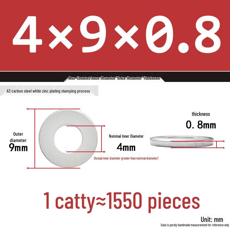 Extra Thick Galvanized Iron Flat Washer, Round, M3-M62