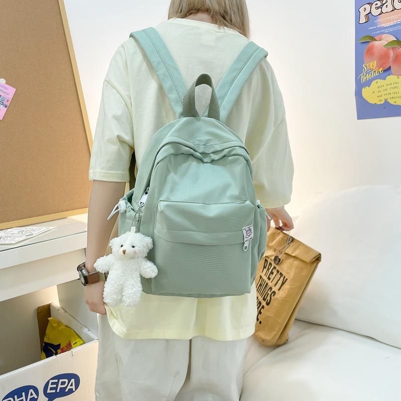 Candy Color Student Schoolbag Japanese Fresh Girl Backpack Personalized Versatile Simple Solid Color Backpack