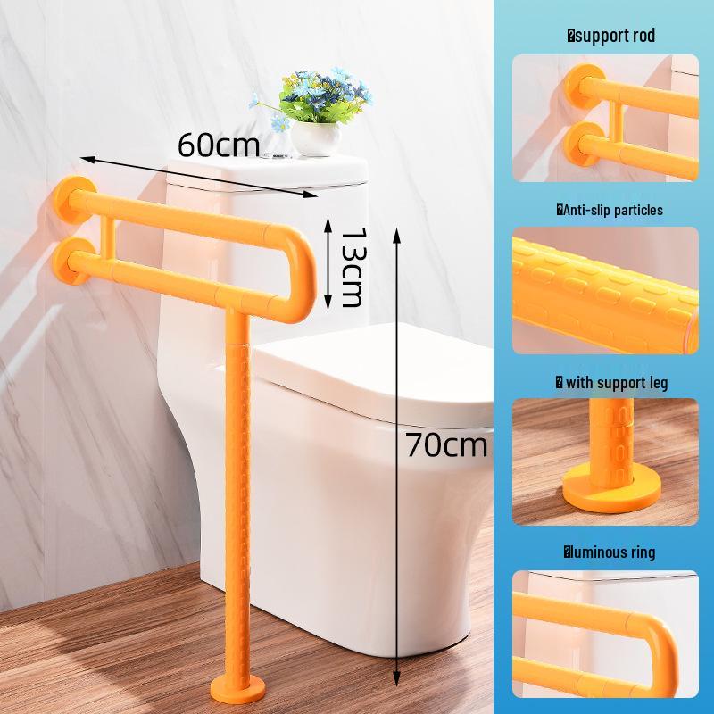 Bară de sprijin în formă de U pentru baie pentru vârstnici - Mâner de duș/toaletă din nailon fără bariere