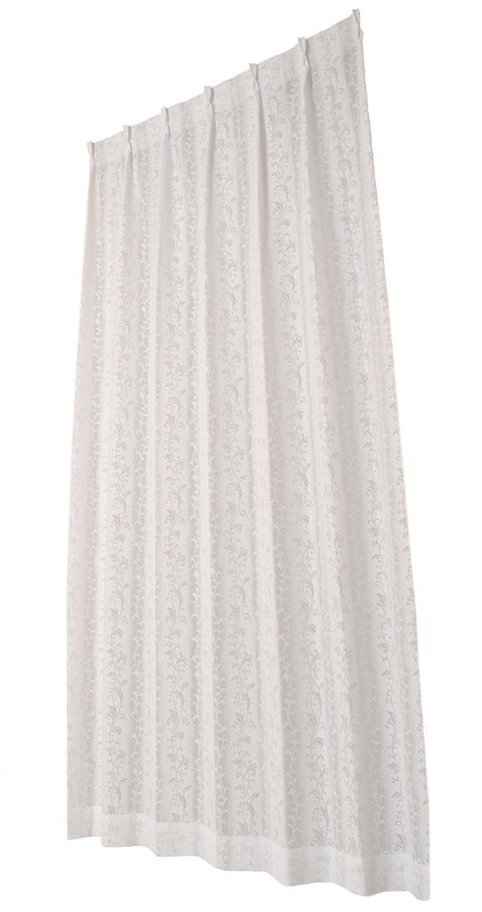Univer Lace Width 100cm x Length Set of 2 Curtains, Royce, White, 208cm,