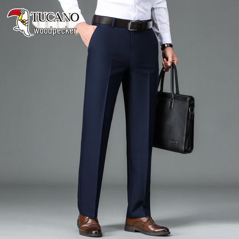 TUCANO Men s Loose Straight Business Casual Trousers 30