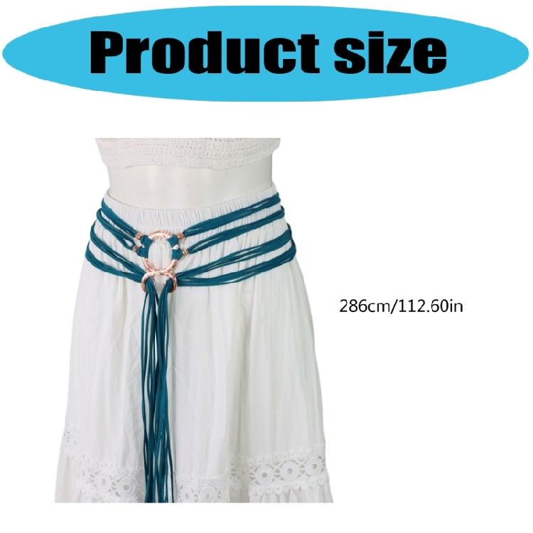 Adjustable Faux Leather Belt Long Rope Crossing Waist Strap Design Secure Metal Clasp Girdle For Stylish Styling