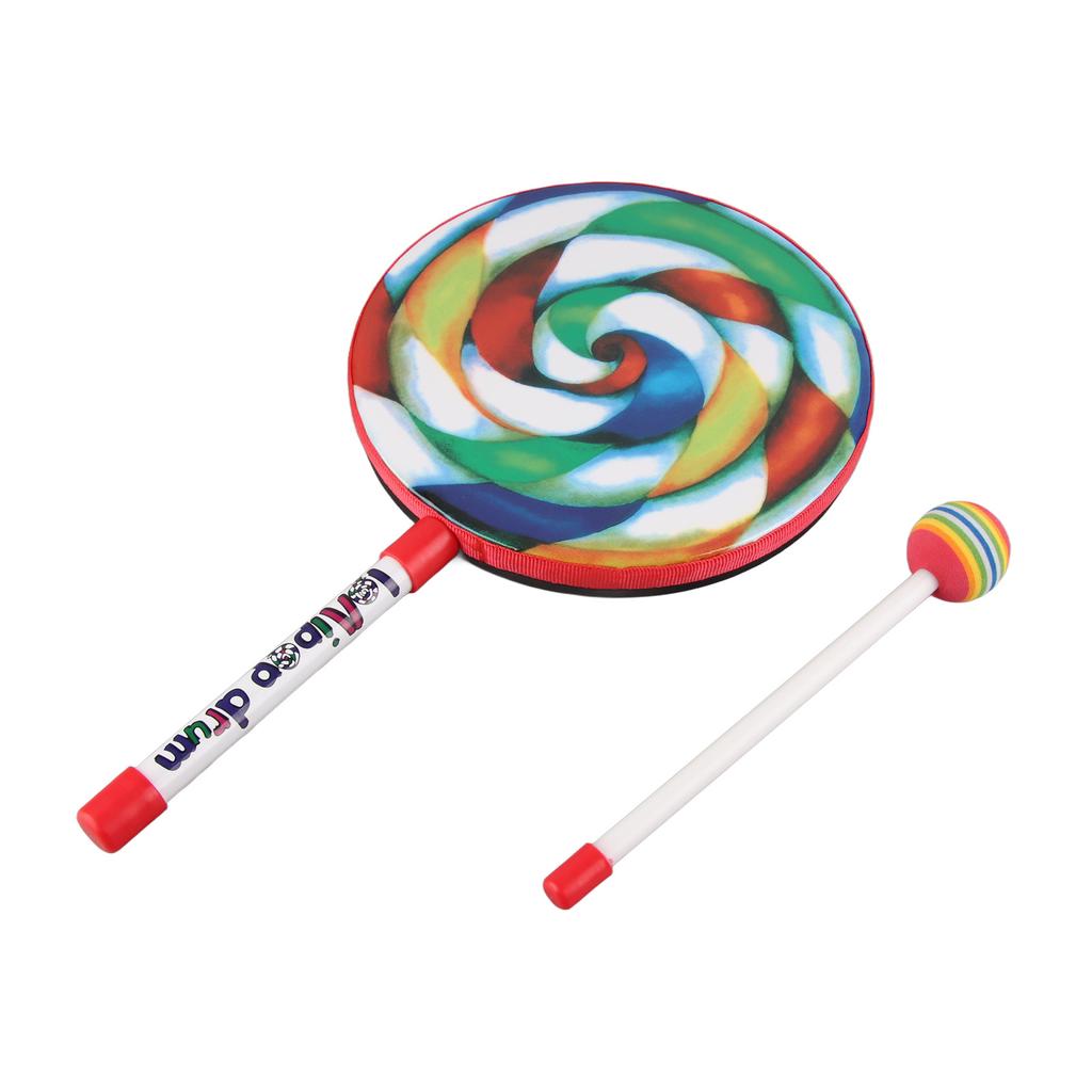Children Hand Drum Multicolor Rainbow Percussion Instrument Musical Sound Education Tool 8in