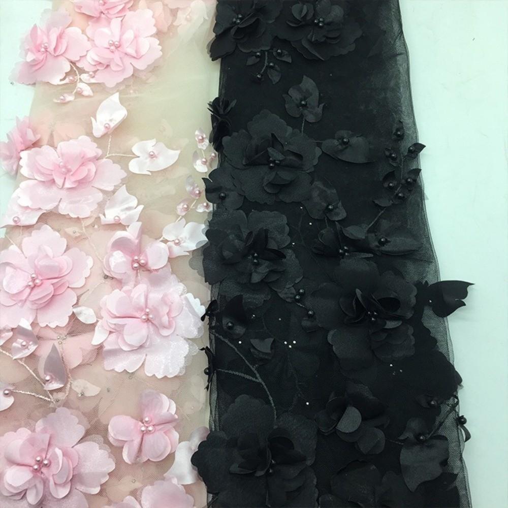 With Beads Embroidery Lace Fabric 140cm*1 Yard Clothing Sewing Fabric  Wedding Dress Applique