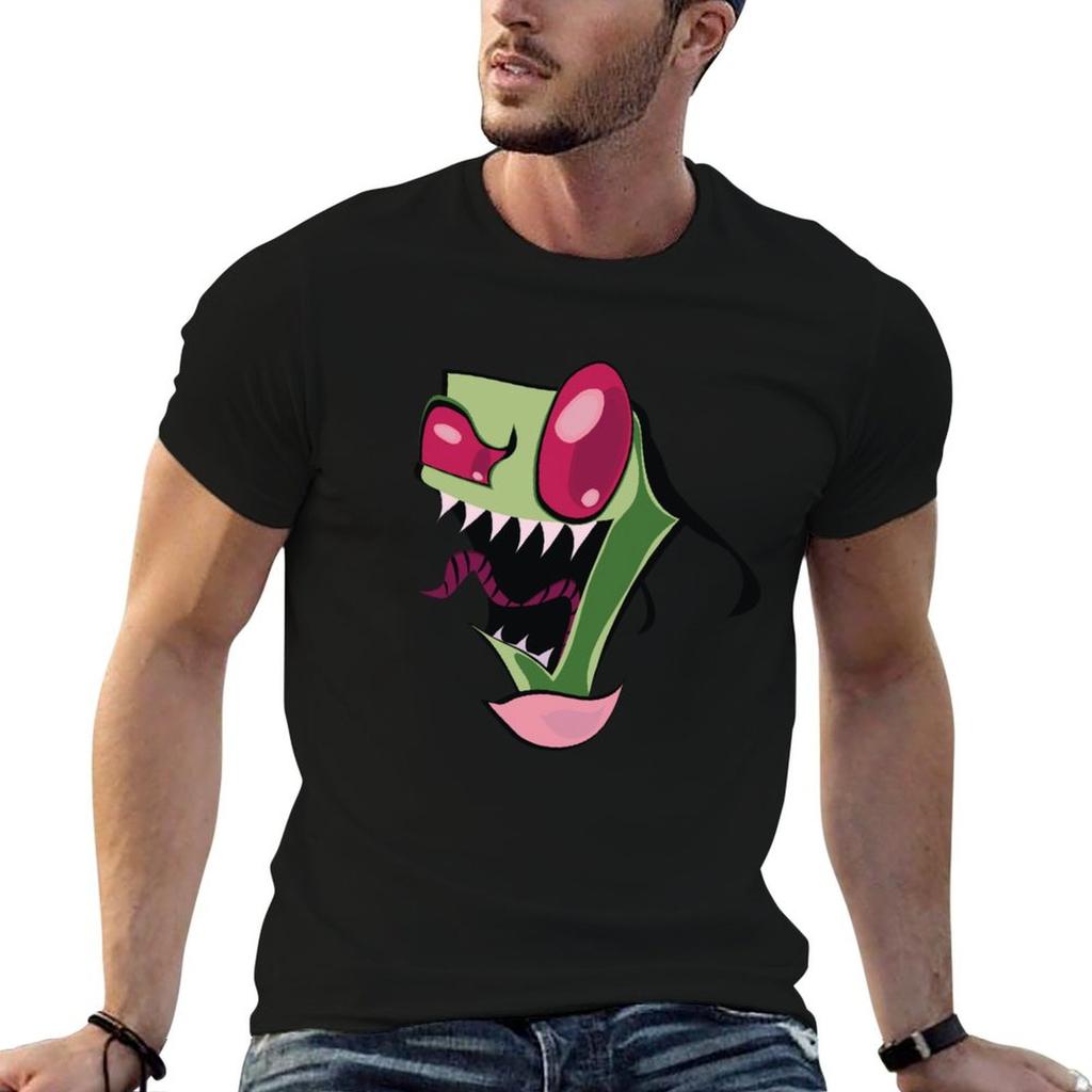Green Alien Creature TShirt Daily Wear Plain Short Sleeve Shirt