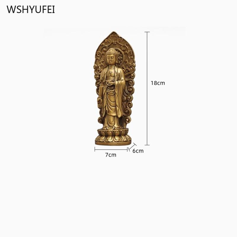 Three Saints Sculpture Metal Buddha Statue, Tibet Buddhist Temple, Home Furnishings  Ornament