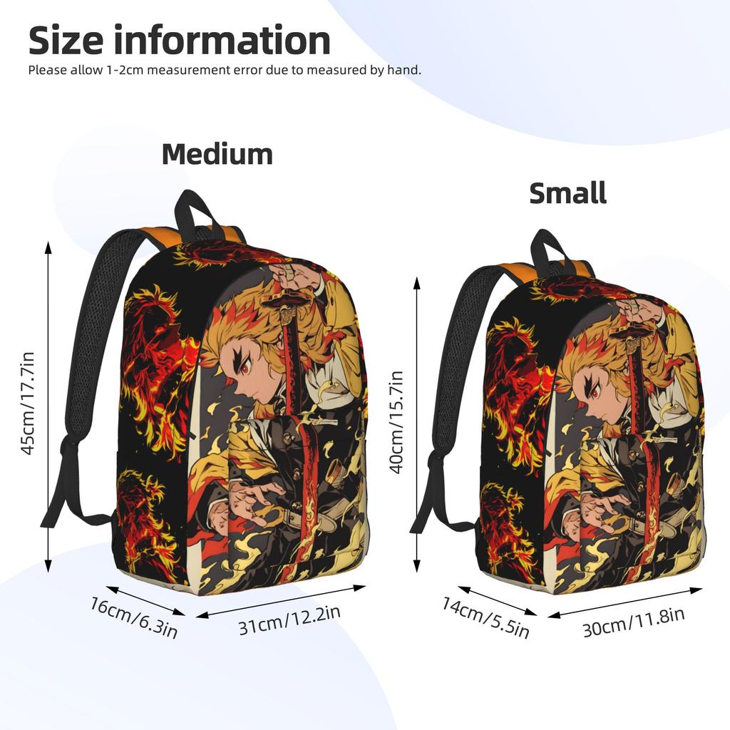 Fashion Demon Slayer Backpack Shounen Manga Mochilas Cool School Sturdy Shoulder Rucksack