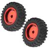2Pcs Truck Wheel Rubber Tire 55mm Dia Aluminium Alloy Fit for WPL D12 110 RC CarRed