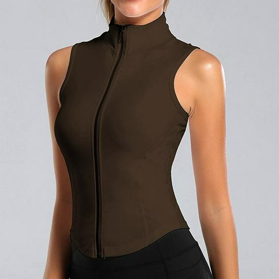 Damen Stehkragen Ärmellose Sportjacke, Schnelltrocknendes Yoga-Westchen für Herbst/Winter Laufen & Training (2026)