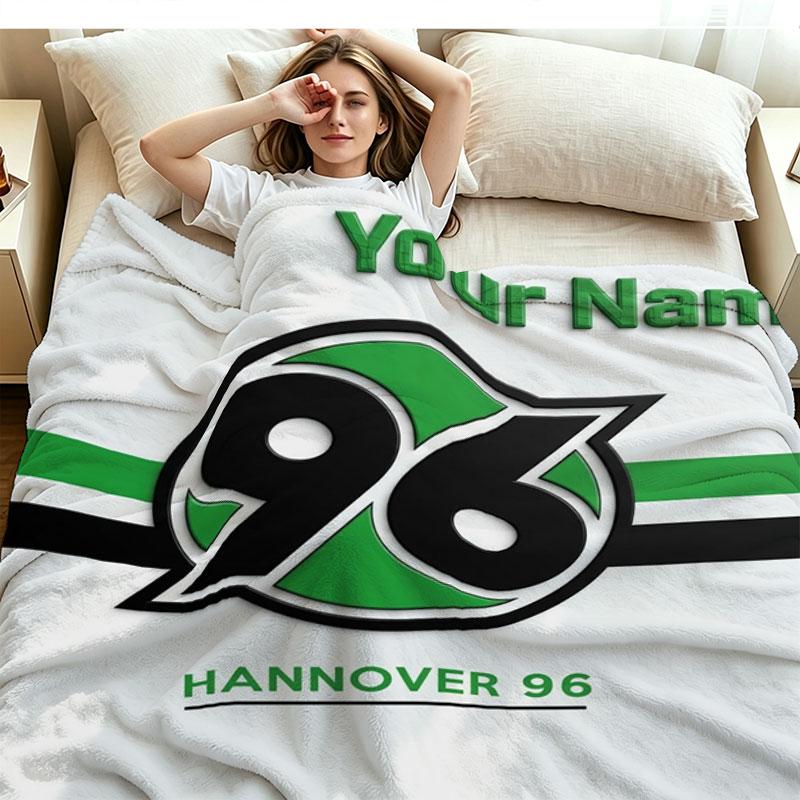 1PC Hannover 96 Custom Name Patterned Flannel Blanket Suitable For All Seasons for Home Decor Warmth and Comfort Gifts Holiday Present