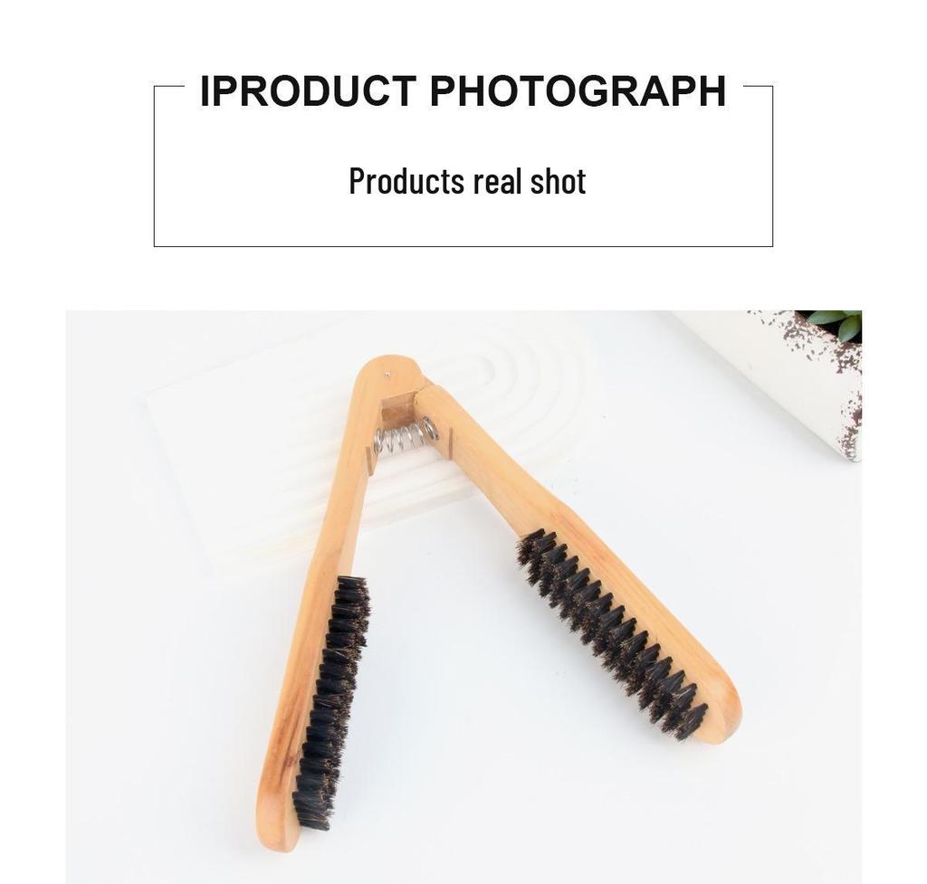 V-Shaped Boar Bristle Straightening Comb - Beechwood Curling & Styling Brush