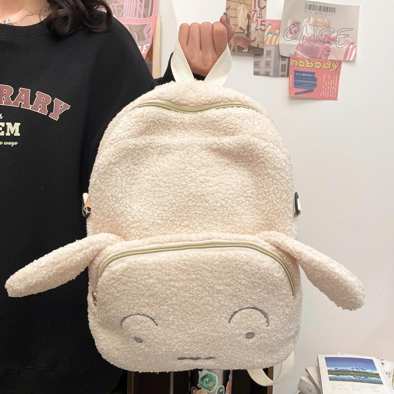 Shinchan Crayon Nohara Shiro Themed Plush Backpack Anime Peripheral Schoolbag