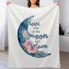Love You To the Moon and Saturn Seven Throw Blanket Year Round Soft Comfortable Blanket for Home