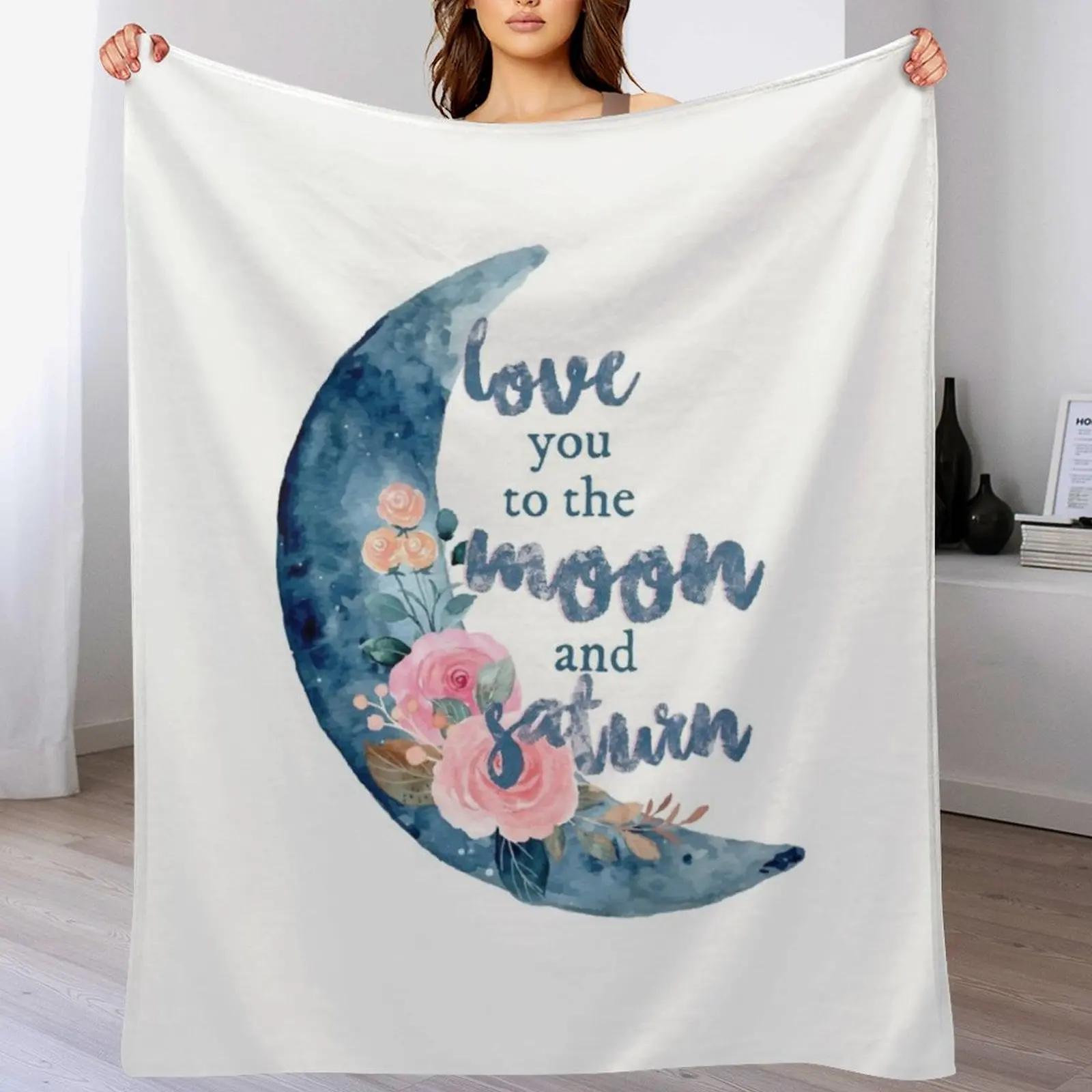 love you to the moon and saturn seven Throw Blanket Year Round Soft Comfortable Blanket for Home 102x76cm(40x30in)