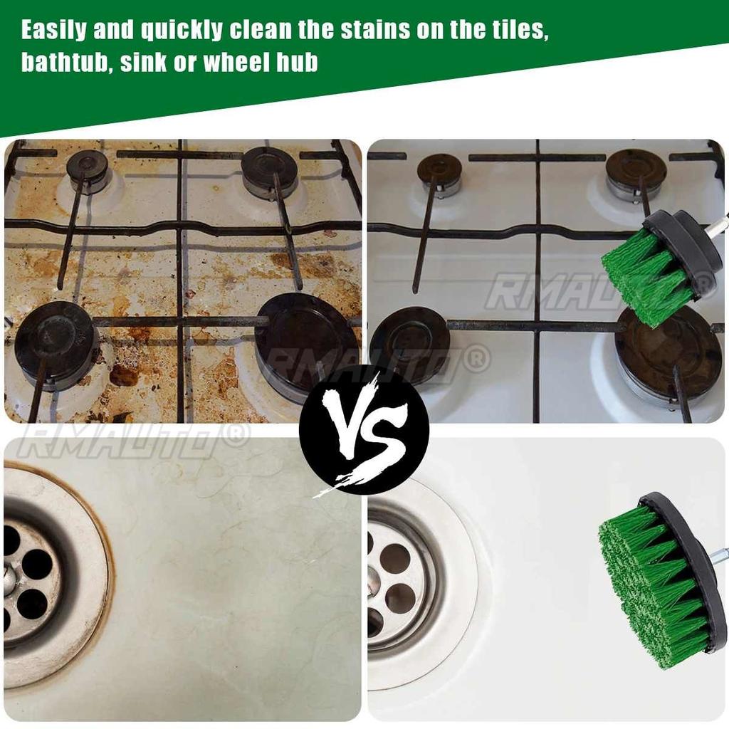 4PCS Drill Brush Cleaner Kit Power Scrubber Electric Brushes Drill Attachment Kit Power Scrub Brush for Cleaning Pool Car