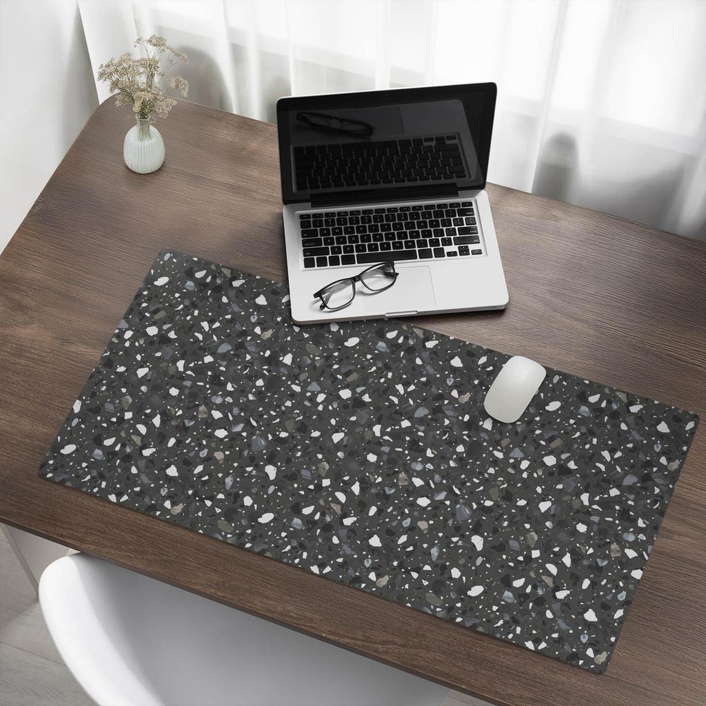 Vinyl Desk Mat with Stylish Terrazzo Mosaic Print 100x50 cm