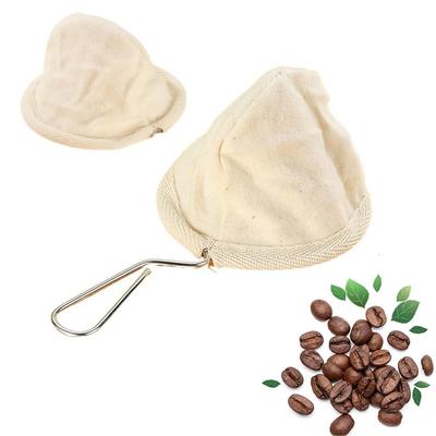 Flannel Cloth Pour Over Coffee Dripper Stainless Steel Handle Coffee Sock Filter  Coffee Shop