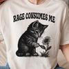 La Rabbia Mi Divora Maglietta Divertente Gatto, Maglietta Grafica Vintage, Maglietta in Cotone Unisex, Magliette Meme, Maglietta Weirdcore, Regalo per Lei Lui