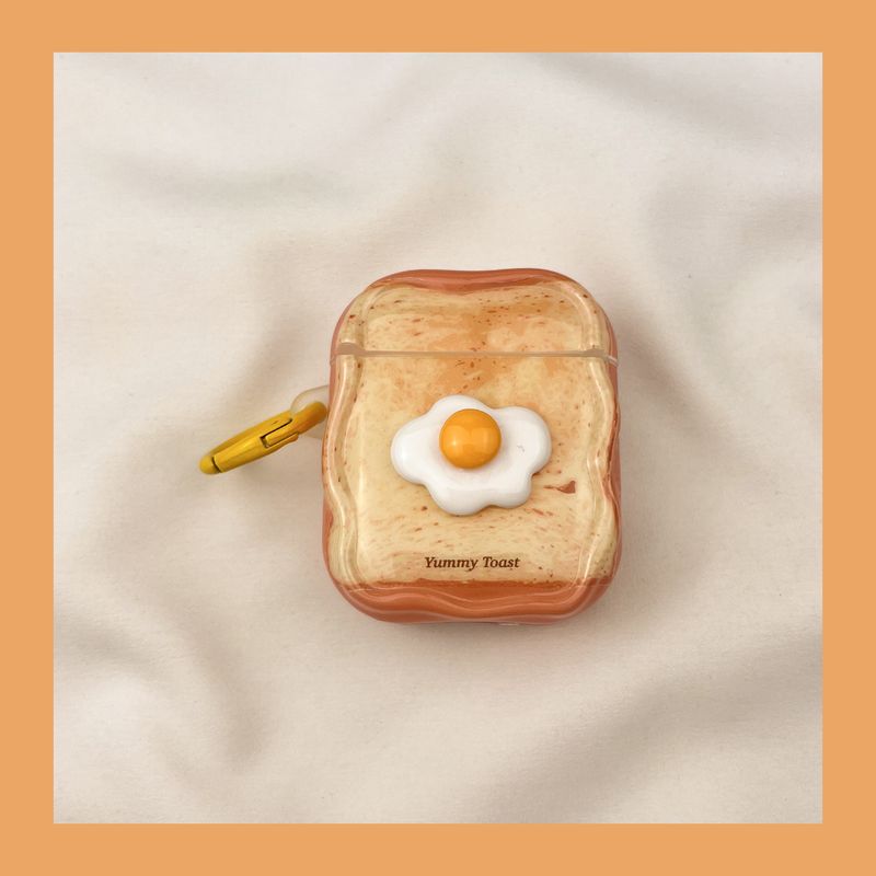 

Чехол для Airpod3 для Apple Pro Чехол для наушников Второе поколение Беспроводной Bluetooth Третье поколение Aipods2 Поколение Airpodpro Четвертое поколение 5 AirPods 3 [Fun poached egg toast] send Hook