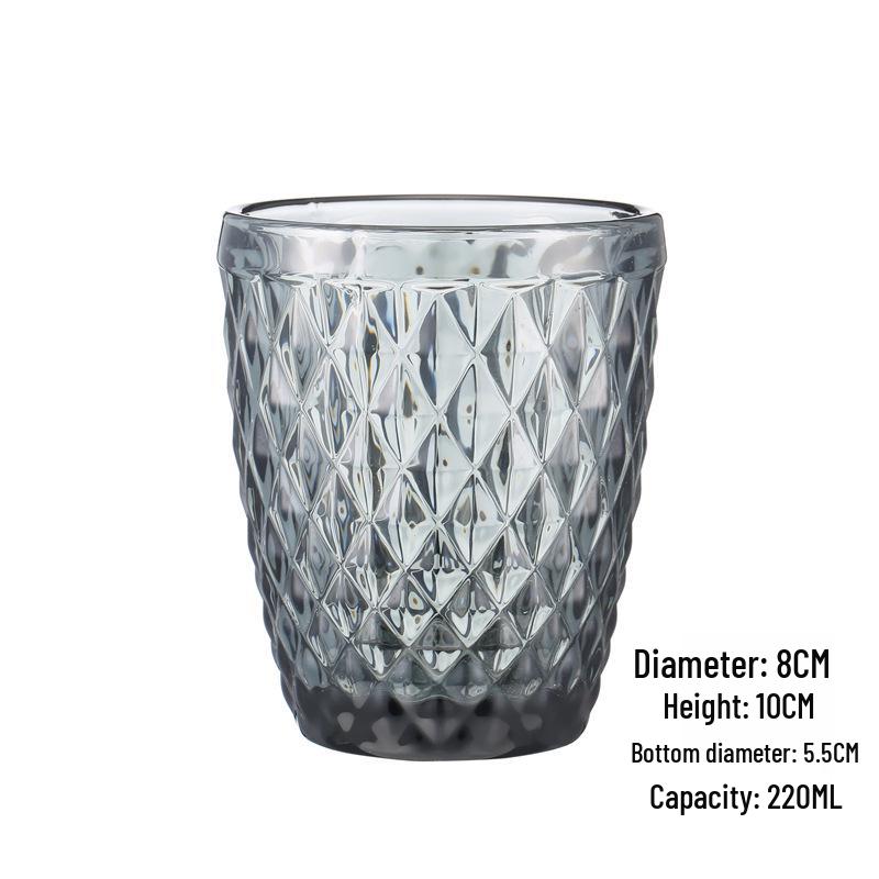 Embossed Glass Tumbler: Versatile Cup for Mouthwash, Juice, Milk, or Beer