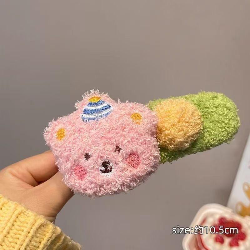 2pcs Autumn Winter Plush Teddy Bear Hair Clips - Large Duckbill Clips for Women, Cute Back Hair & Bangs Styling Accessories