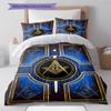 Masonic Freemason Pattern Bedding Quilt Set Quilt Cover Pillowcase Home Decoration Birthday Gift (1 * duvet cover + 2 * pillowcase, without core)