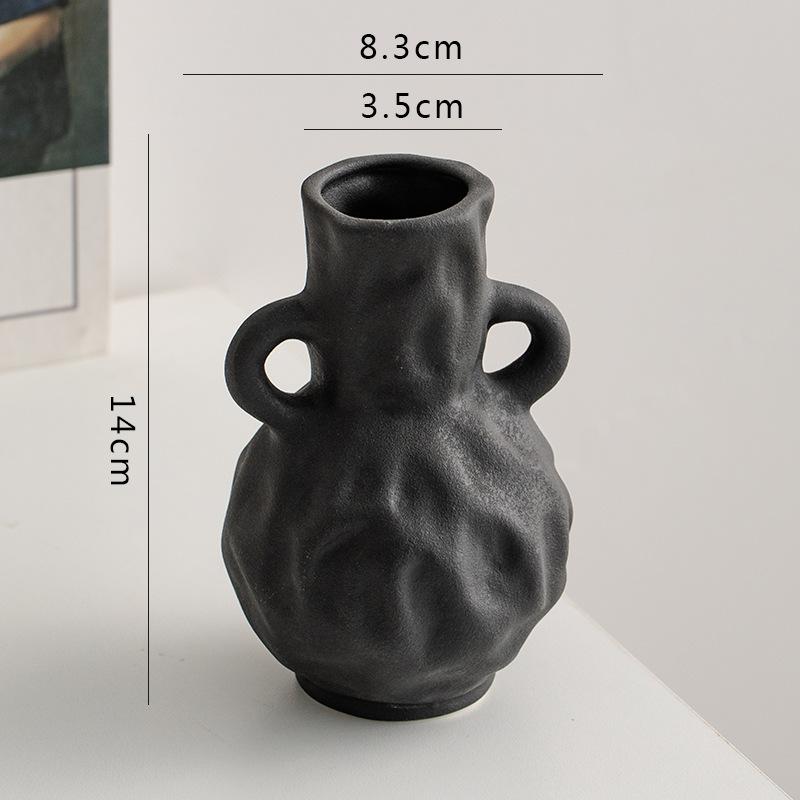 White Ceramic Decoration Dried Flowers Flower Vases Living Room Flower Arrangement Dining Table Foyer Decorations Home Decor