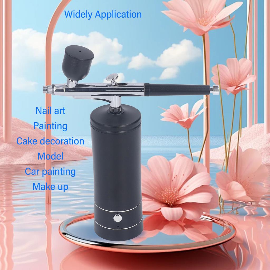 Airbrush Kit Cordless Non Clogging High Pressure 2 PSI Modes Oxygen Injection Machine with Cleaning Brush 20cc 40cc Canister