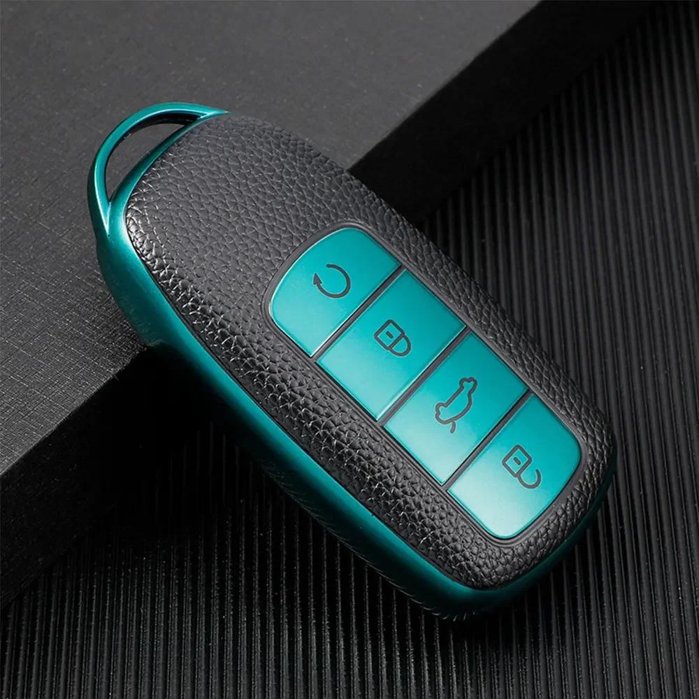 1x Car Interior Keychain Protector Car Smart 4 Button Key Case Cover Shell Bag for Chery Tiggo 8 Pro Tiggo 8plus New 5 Plus 7pro