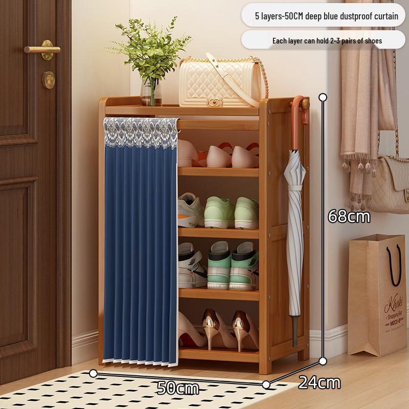 Bamboo Shoe Rack: Multi-Layer Dustproof Cabinet for Compact Home Storage