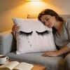 Cushion Cover Short Plush Throw Pillow Soft Washable Sofa Bed Office Cushion Beauty Makeup Eyelash