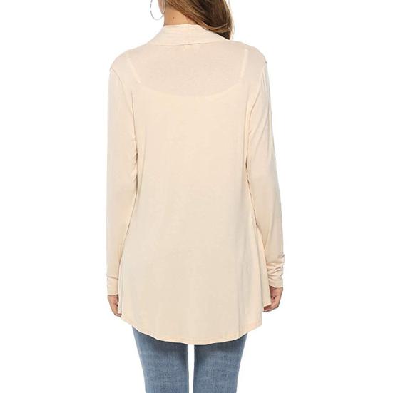 Women Coat Thin Soft Breathable Slim Fit Solid Color Friendly to Skin