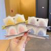 Yousheng Hair Pin 3D Cat Ear Plush Hair Clip Soft Fluffy Vibrant Colors Rounded Metal Clamp Kids Hairpin Autumn Winter Hairstyles School Travel Party