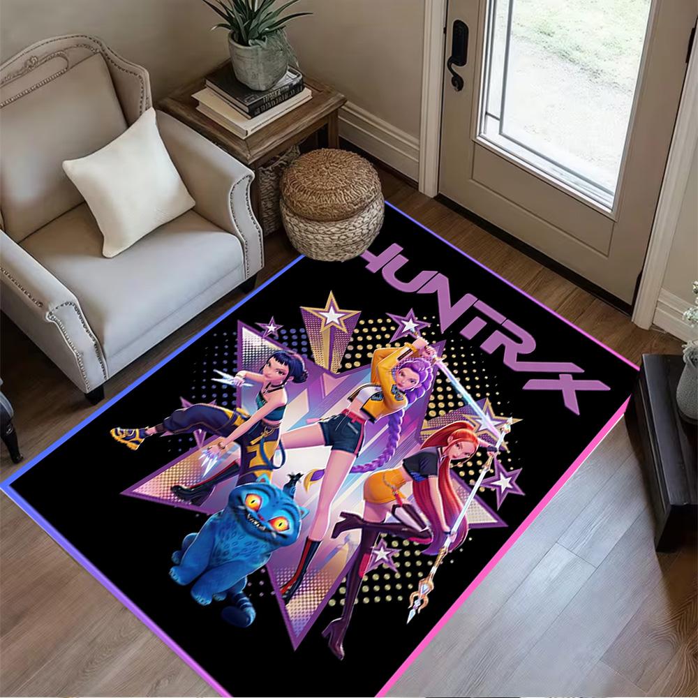 1pc K-pop Demon Hunters Rug Home Carpet Decoration Office Decor Gift Living Room Bedroom