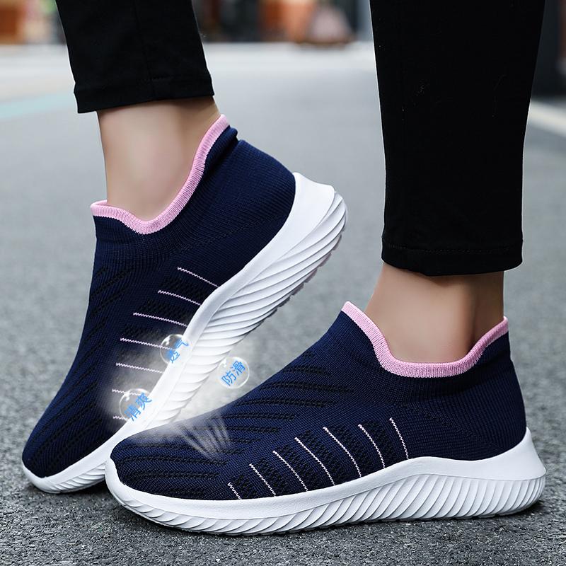Women Sneakers Socks Shoes Casual Blue Summer Knitted Vulcanized Shoes Trainers Tenis Feminino 2025 Shoes For Man Sports